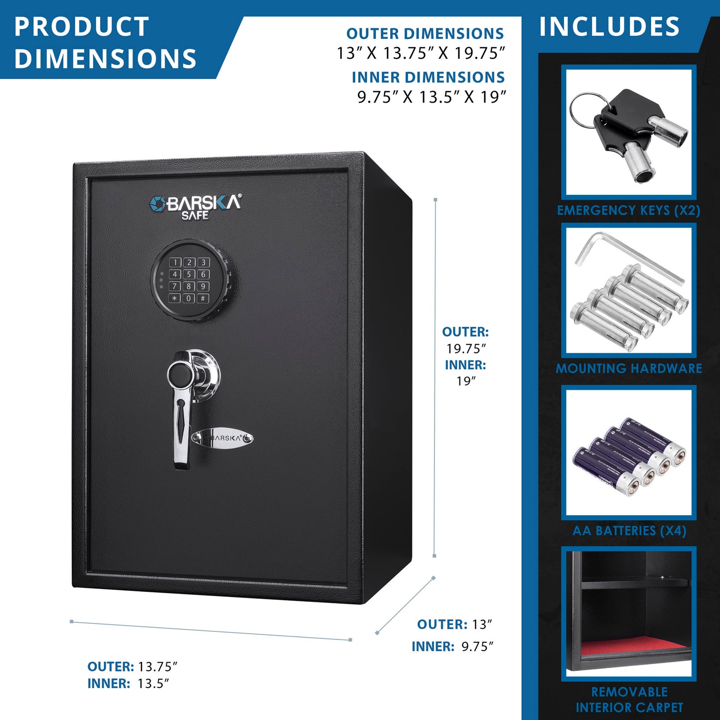 Large Digital Keypad Safe 1 45 Cubic Ft Black