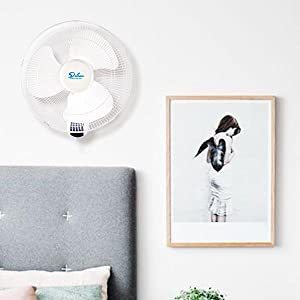 Simple Deluxe 16 Inch Digital Wall Mount Fan with Remote Control 3 Speed-3 Oscillating Modes-72 Inches Power Cord, ETL Certified-White, 16"