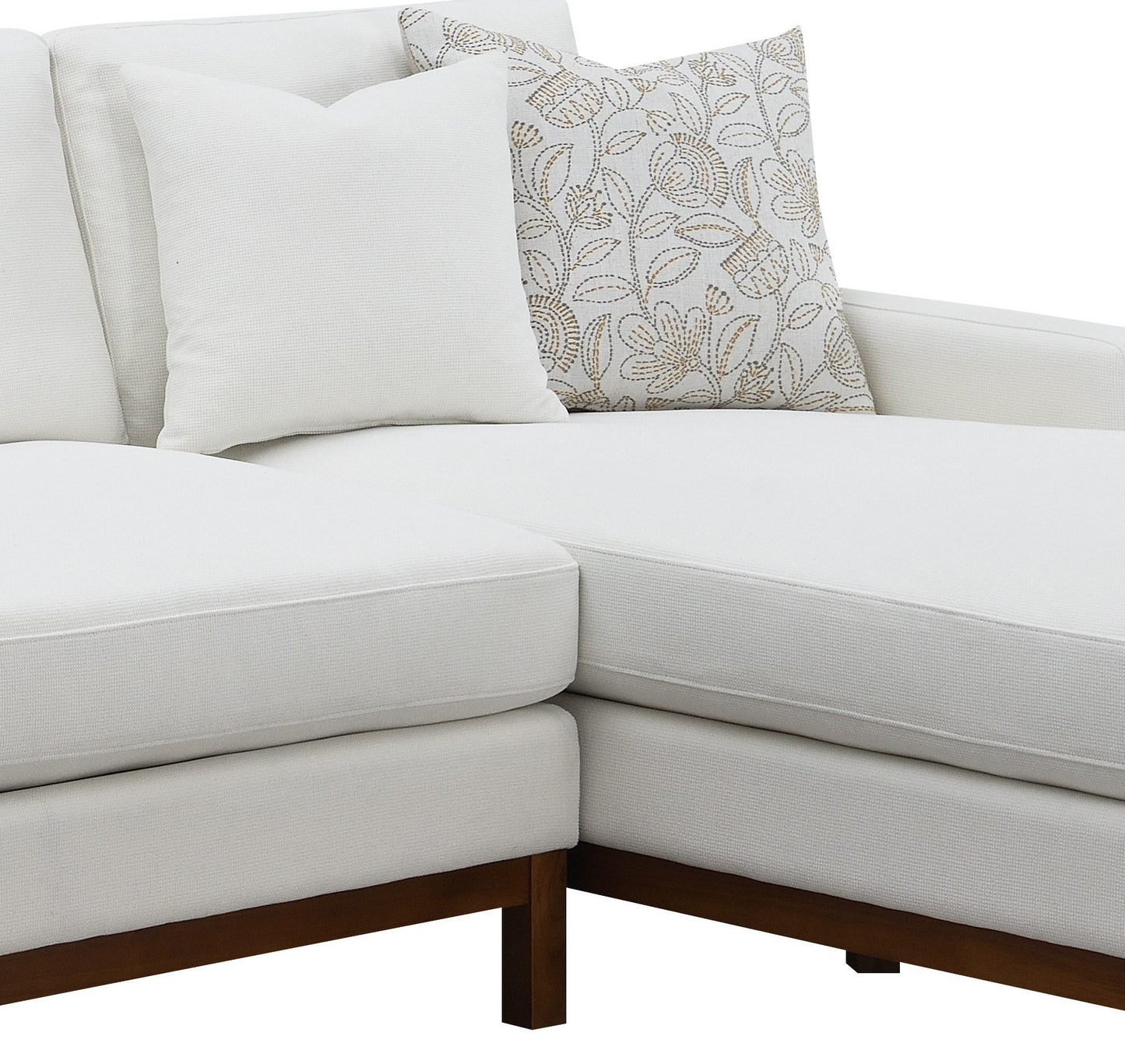 Valiant Ivory Chenille Sectional Sofa W/4 Pillows