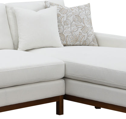 Valiant Ivory Chenille Sectional Sofa W/4 Pillows