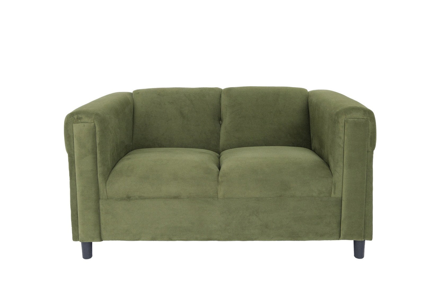 Green Suede Loveseat Sofa for Living Room, Modern Décor Love Seat Mini Small Couches for Small Spaces and Bedroom with Solid Wood Frame