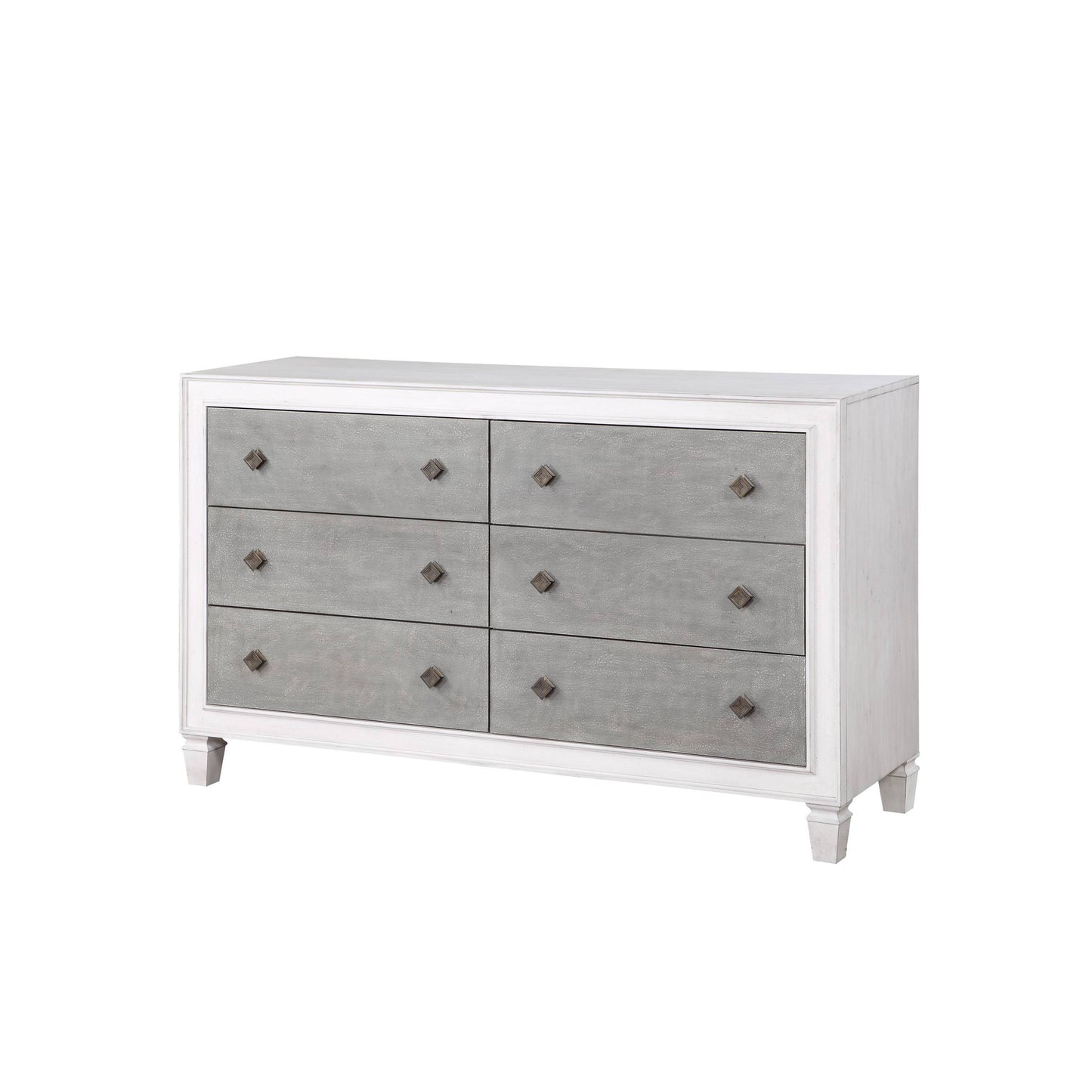 Katia Rustic Gray & Weathered White Finish Dresser