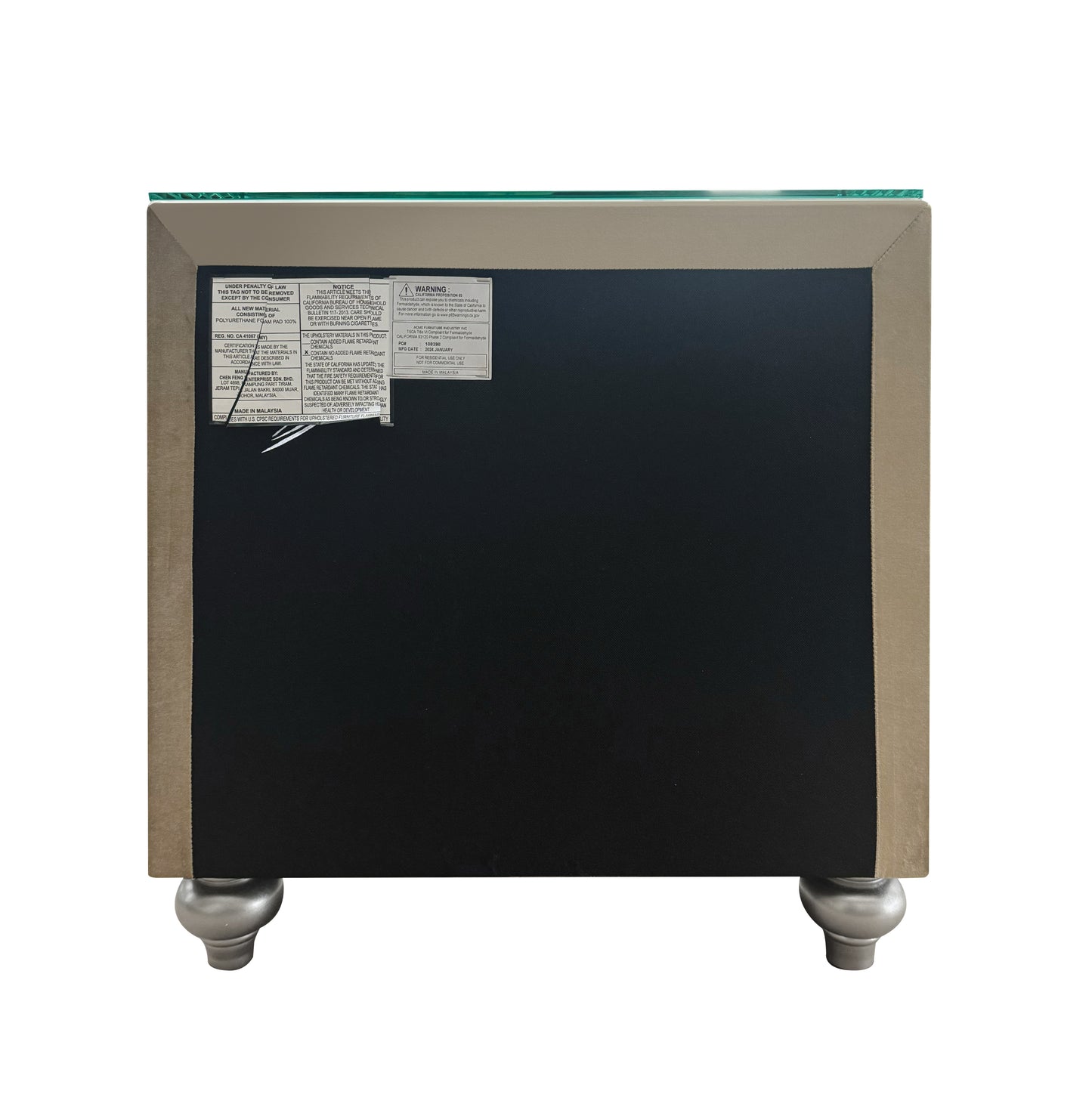 Beige 2-Drawer Nightstand