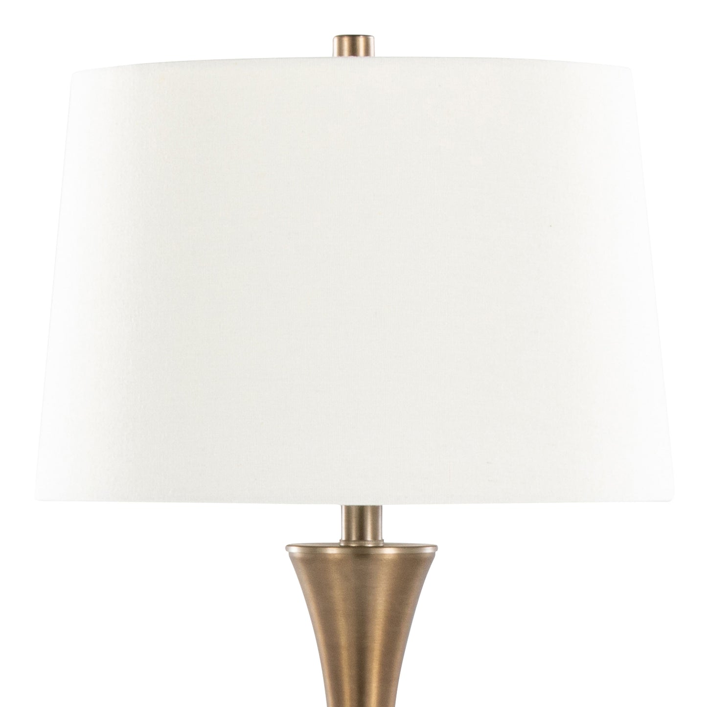 Lenuxe 29" Contemporary Metal Table Lamp in Matte Golden Bronze with Off-White Linen Shade from Grandview Gallery by LumiSource - Set of 2