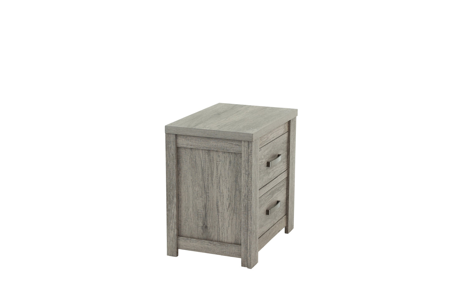 Bedroom Furniture Rustic Light Grey Simple 1pc Nightstand 2-Drawers Bed Side Table Solidwood
