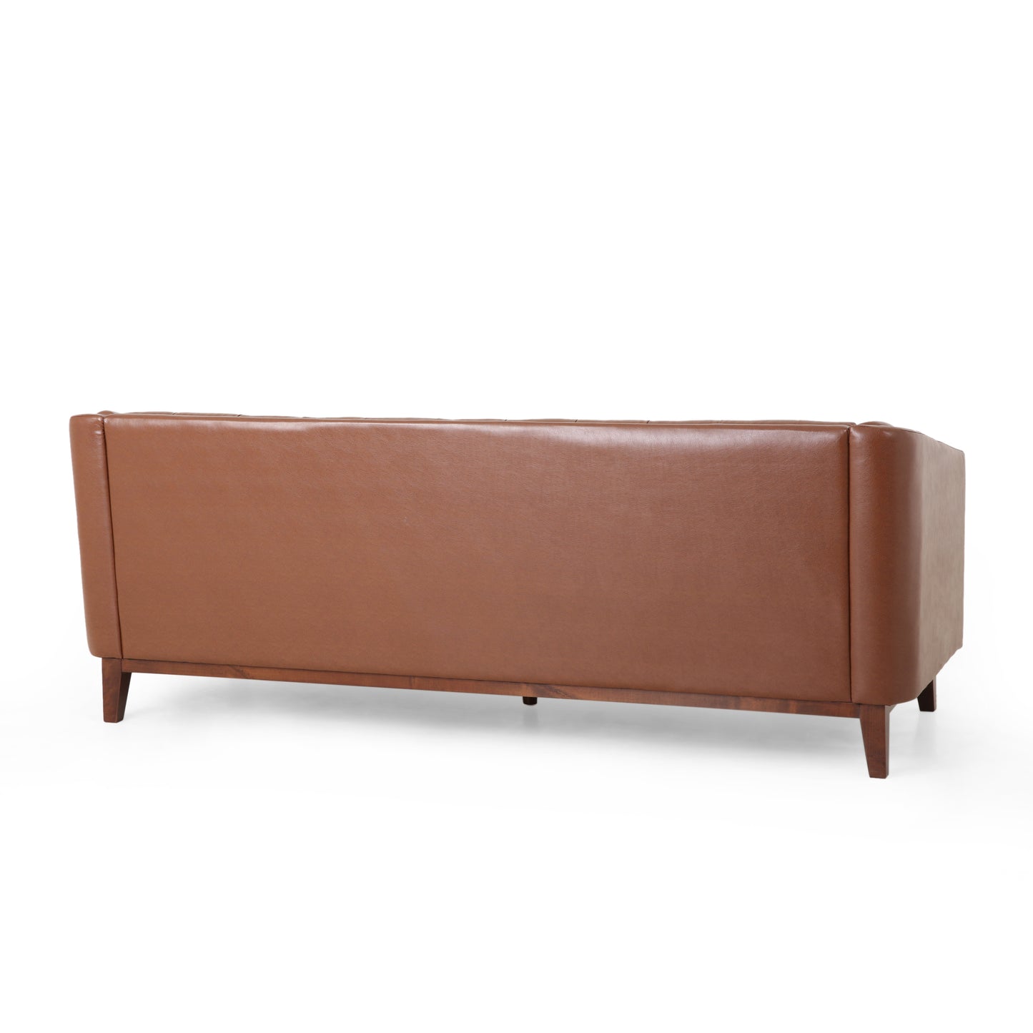 Mirod 81'' PU Sofa,Tufted Back,Solid Wood legs,Living Room and Study