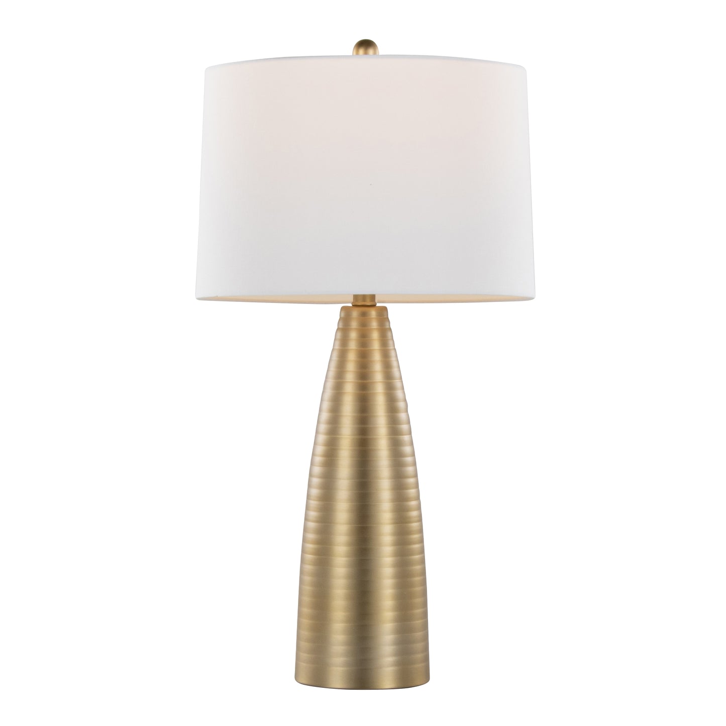 Maya 27" Contemporary Metal Table Lamp in Gold Metal with White Linen Shade from Grandview Gallery by LumiSource - Set of 2