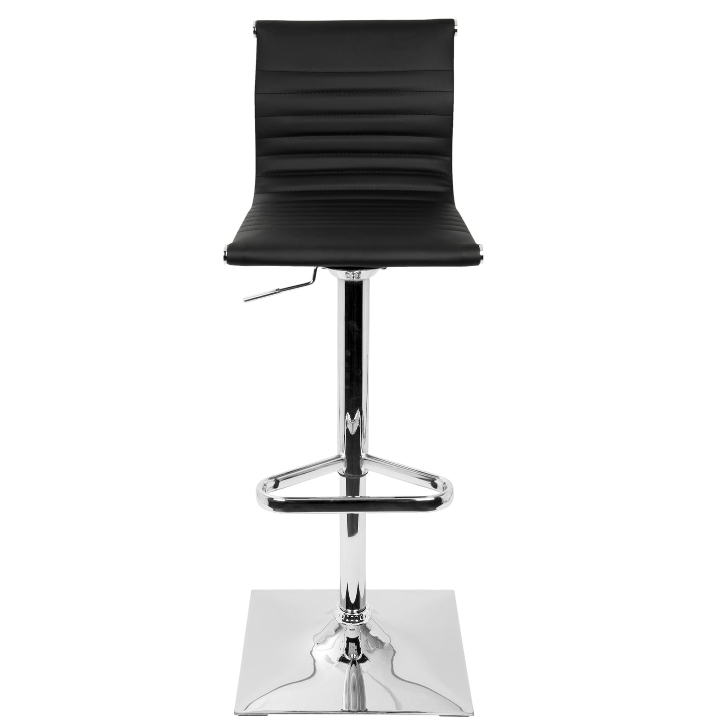 Masters Contemporary Adjustable Barstool with Swivel in Black Faux Leather by LumiSource