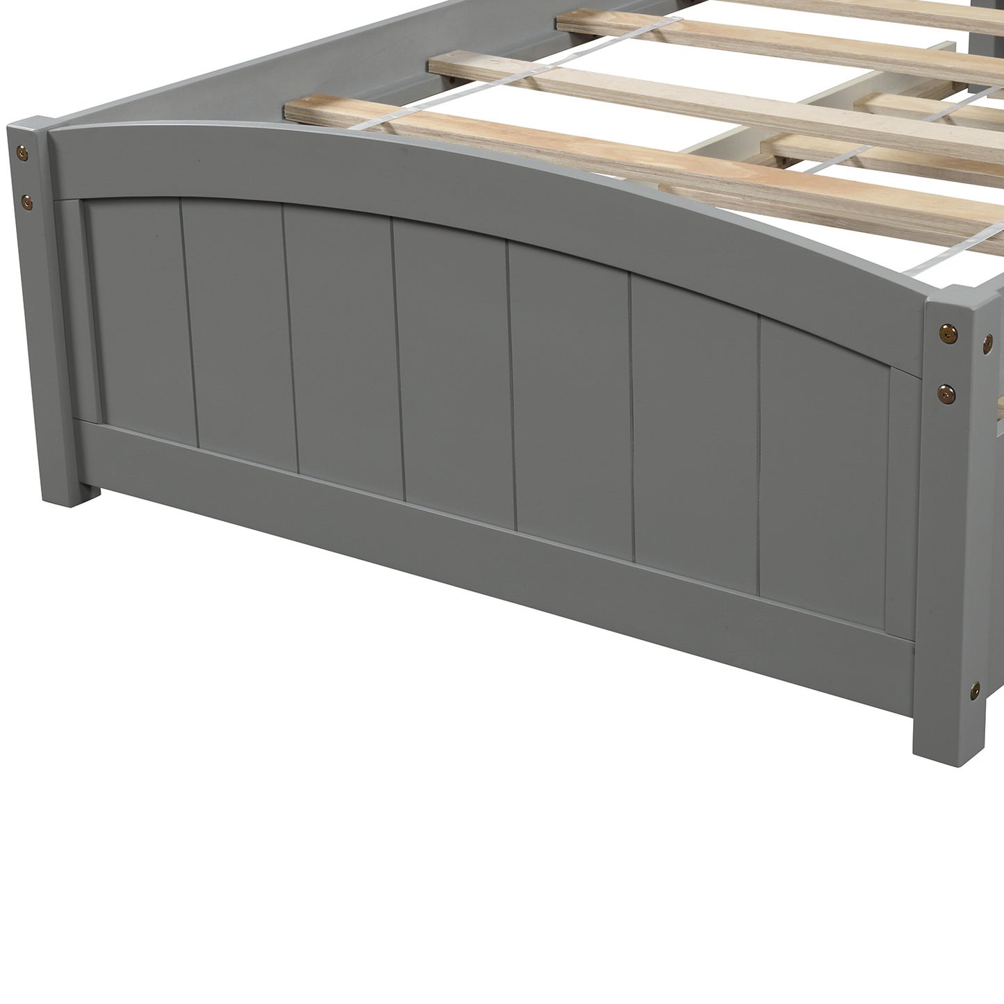 Twin size Platform Bed with Two Drawers, Gray