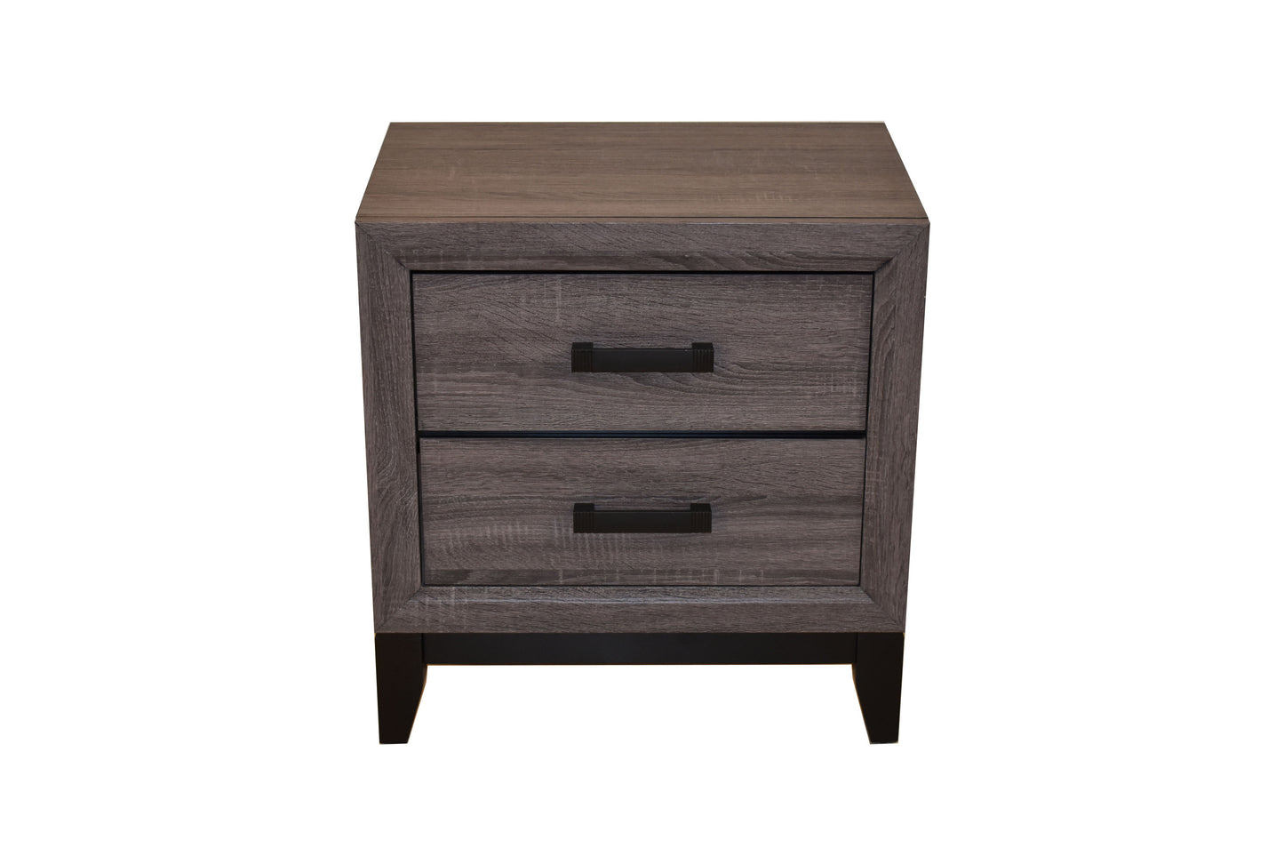 Contemporary Style 2-Drawer Nightstand Made with Wood in Gray