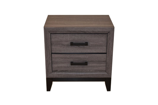Contemporary Style 2-Drawer Nightstand Made with Wood in Gray