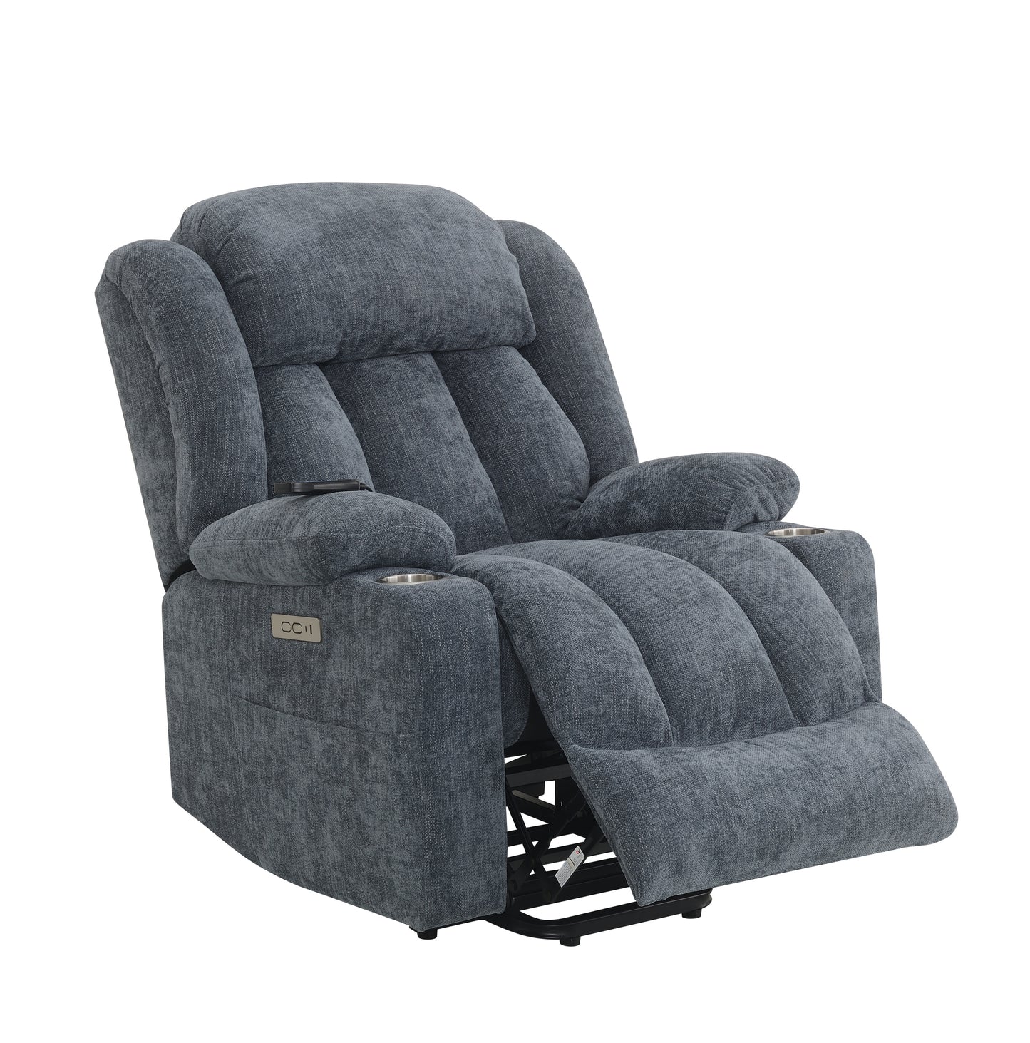 Blue Power Lift Recliner with Heating and Massage