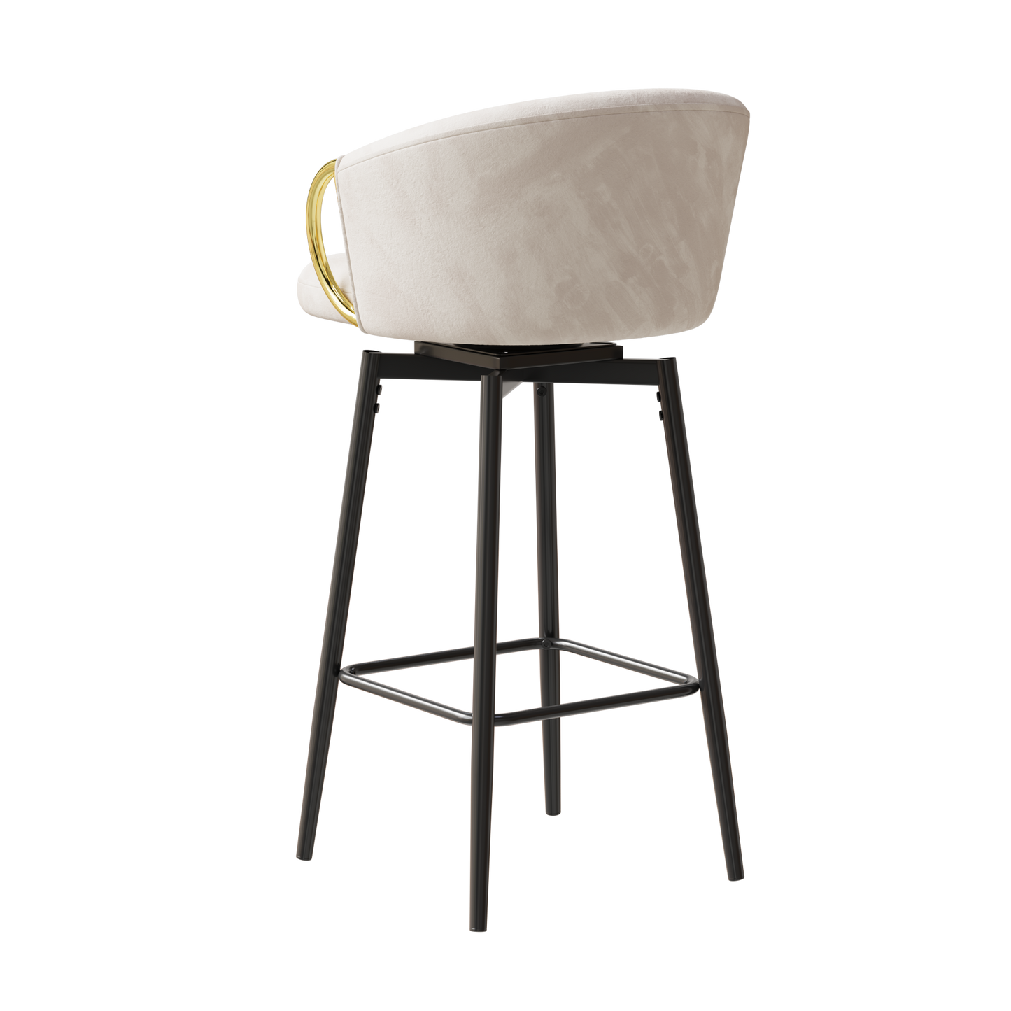 Dining Chairs Set of 2 Modern style 360°Swivel Bar Chairs with simple design, comfortable high stools, and flexible dining chairs suitable for bars, restaurants,Velvet Bar Chair Beige