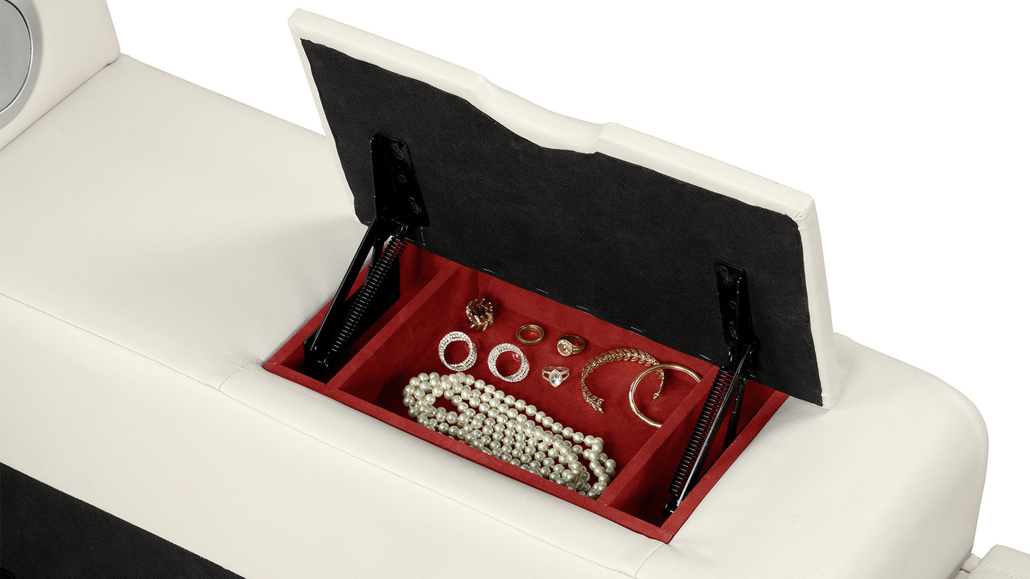 Smart Multifunctional King Size Bed Made with Wood in Beige