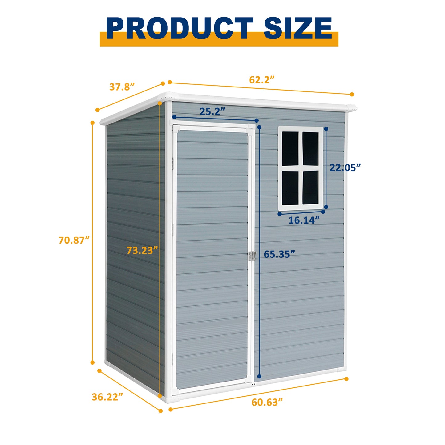 5x3ft Resin Outdoor Storage Shed Kit-Perfect to Store Patio Furniture,Grey