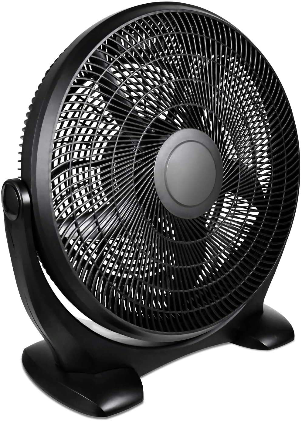 Simple Deluxe 18 Inch 3-Speed Plastic Floor Fans Oscillating Quiet for Home Commercial, Residential, and Greenhouse Use, Outdoor/Indoor, Black