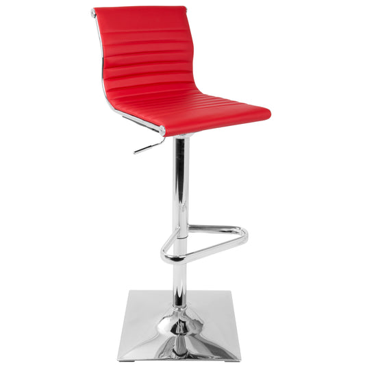 Masters Contemporary Adjustable Barstool with Swivel in Red Faux Leather by LumiSource