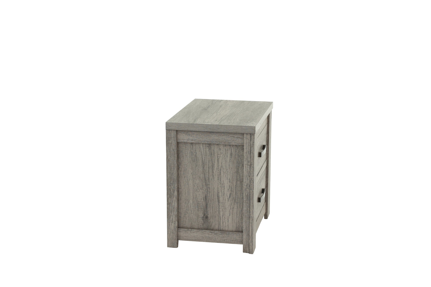 Bedroom Furniture Rustic Light Grey Simple 1pc Nightstand 2-Drawers Bed Side Table Solidwood