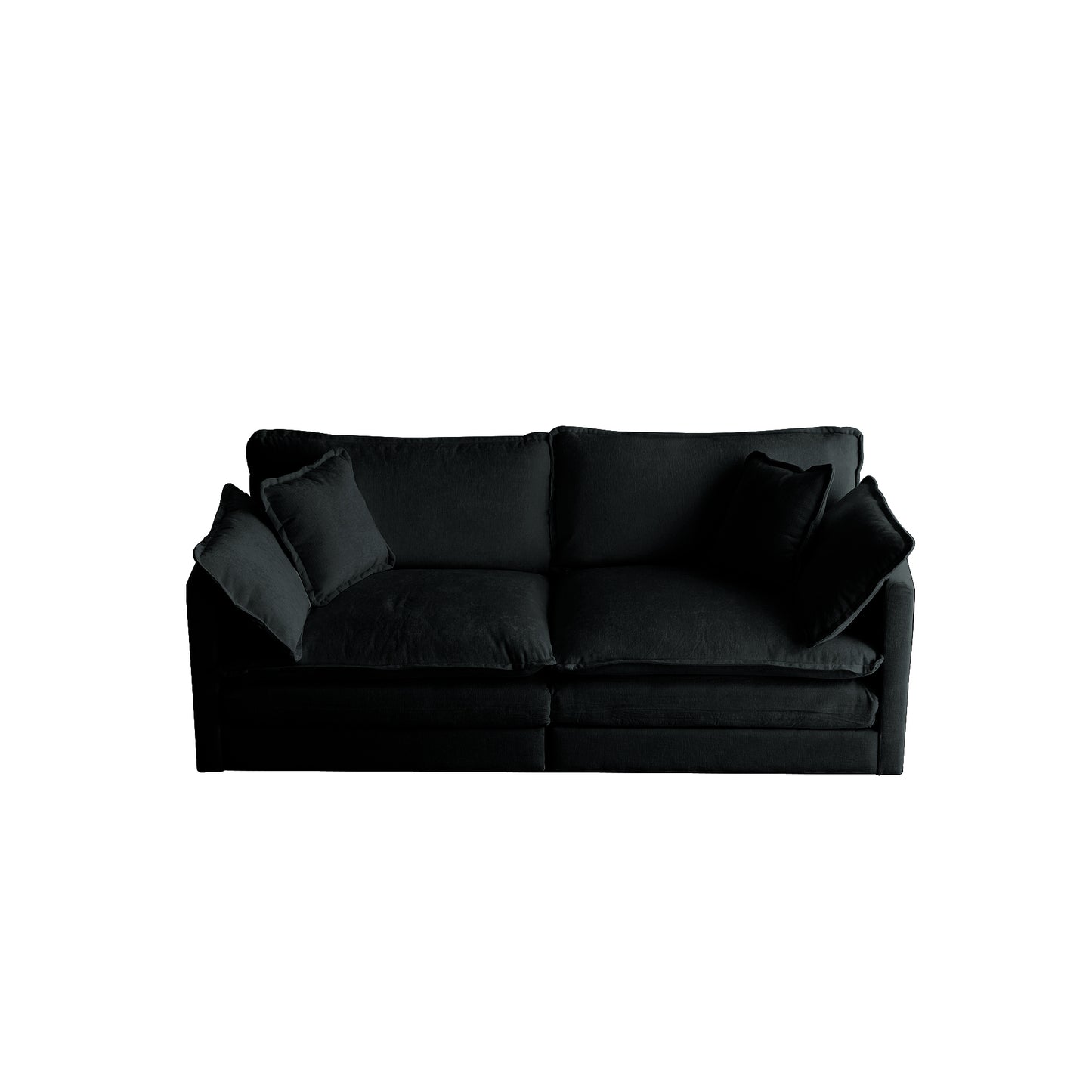 3 Piece Sofa Set Oversized Sofa Comfy Sofa Couch, 2 Pieces of 2 Seater and 1 Piece of 3 Seater Sofa  for Living Room, Deep Seat Sofa Black Chenille