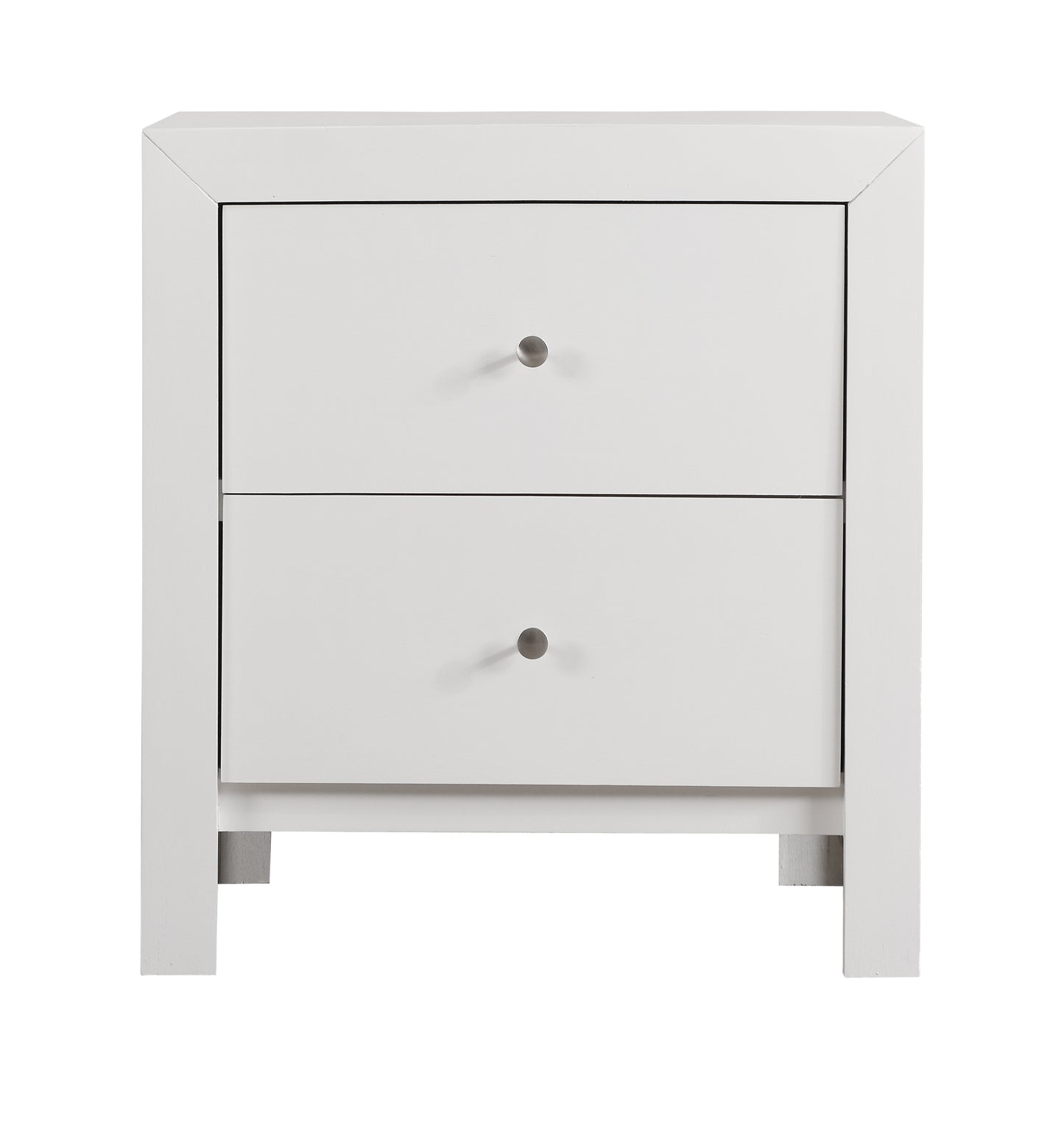 Elegant White Transitional Nightstand