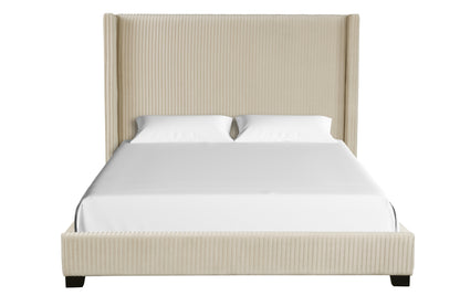 Queen Upholstered Bed in a Box Beige