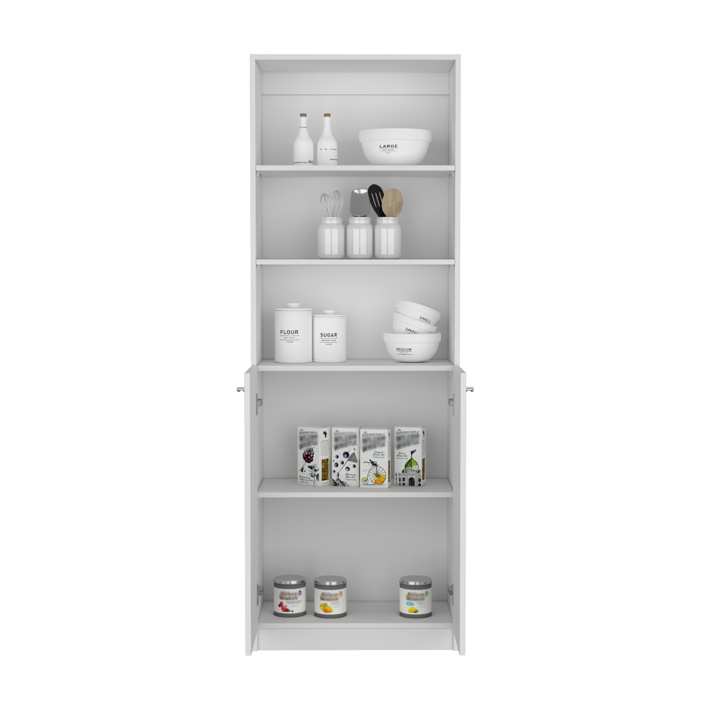 Bookcase Dual-Door Benzoni, Office, White