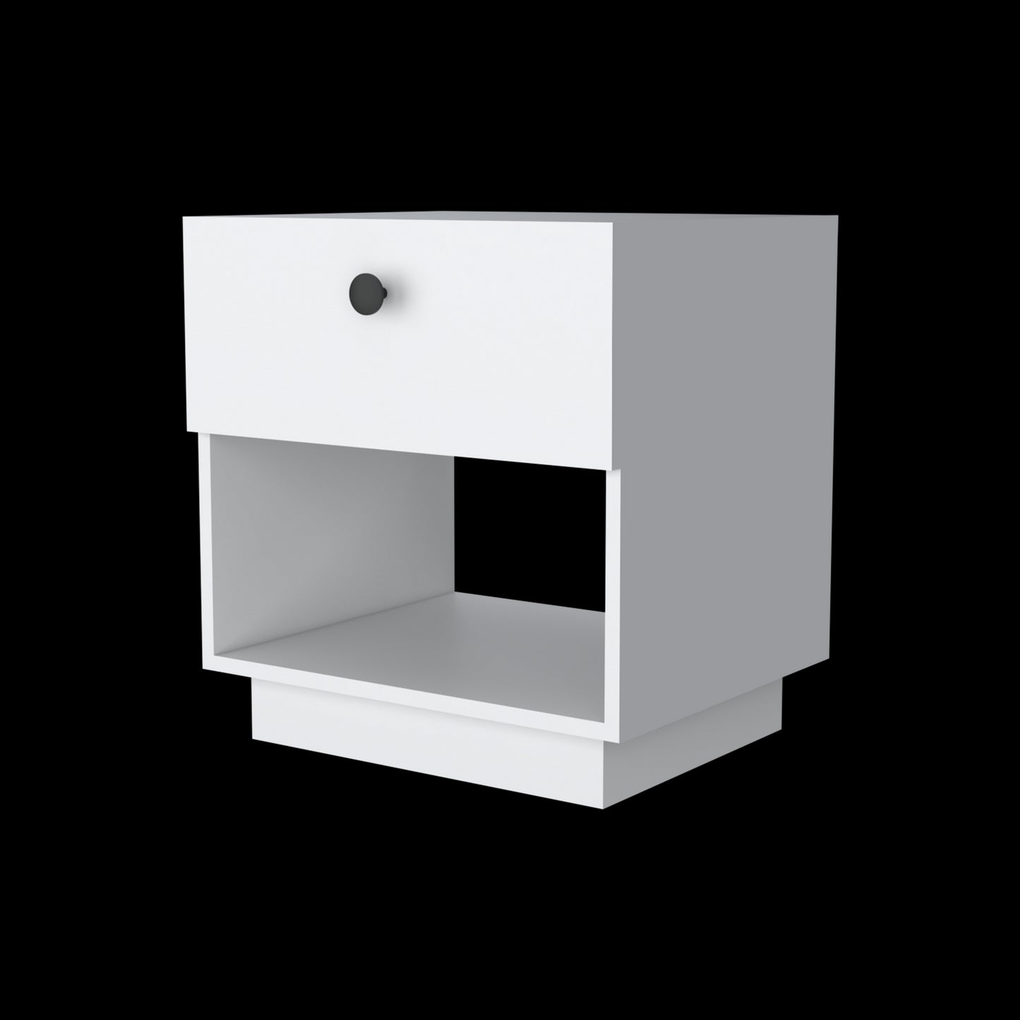 White 1-Drawer Nightstand