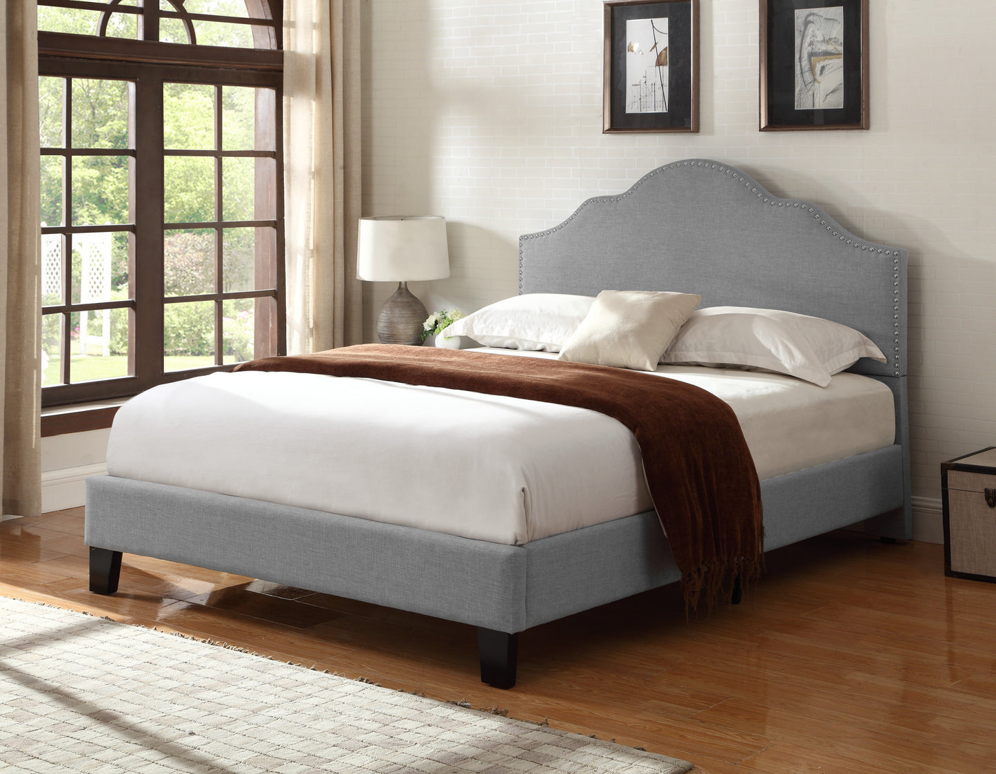 Kopa Gray Queen Upholstered Bed