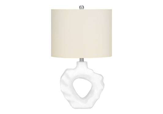 Lighting, 25"h, Table Lamp, Cream Resin, Ivory / Cream Shade, Modern