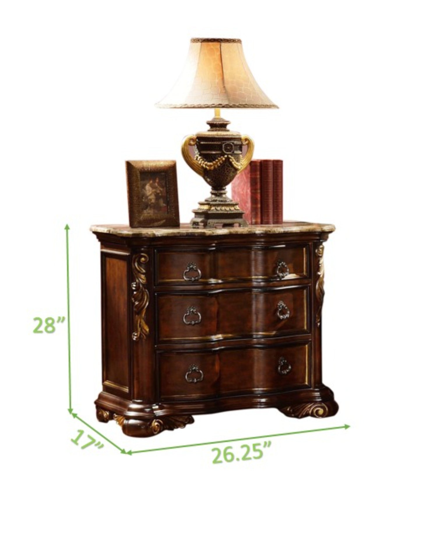 Traditional style Night stand made with wood in Dark Walnut