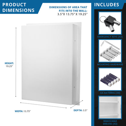 White Biometric Wall Safe