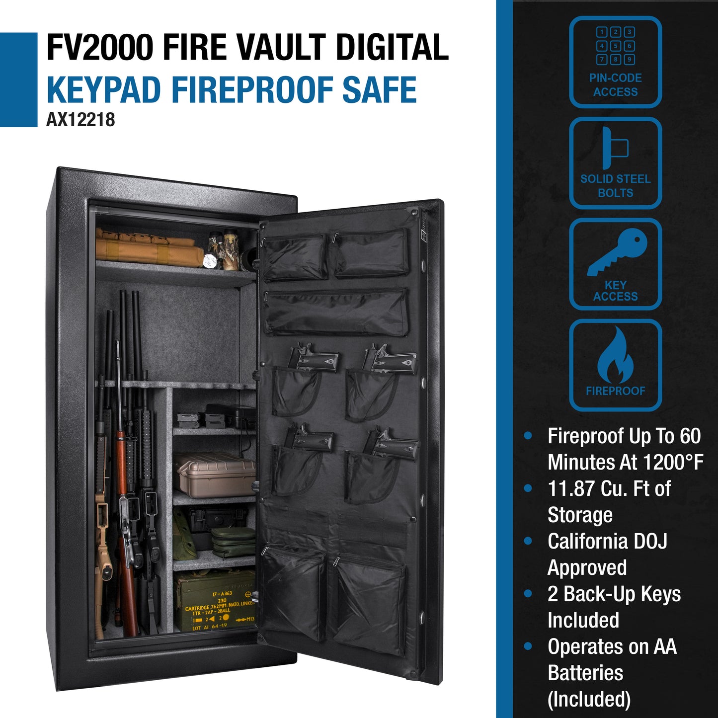 11.87 CUBIC FT TALL FIREPROOF SAFE VAULT