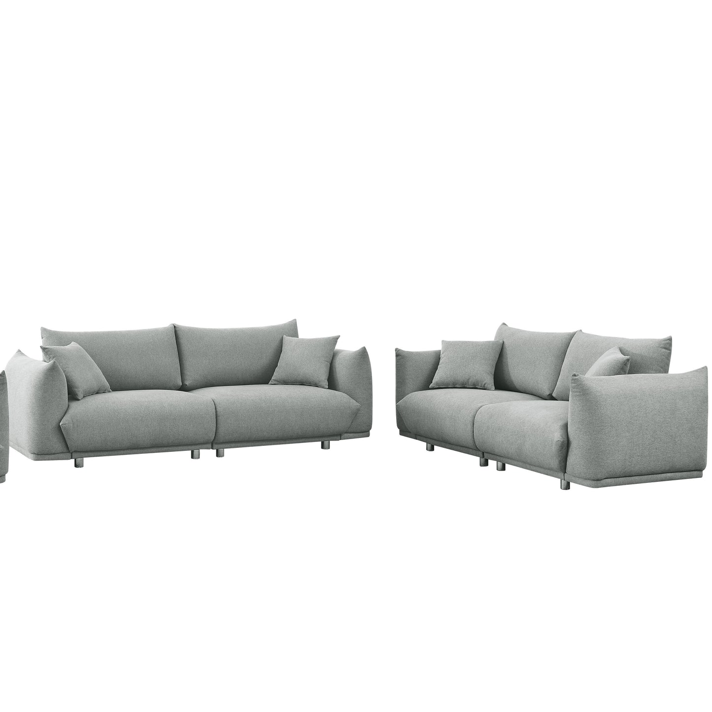 3-seater + 2-seater combination sofa Modern Couch for Living Room Sofa,Solid Wood Frame and Stable Metal Legs, 4 Pillows, Sofa Furniture for Apartment