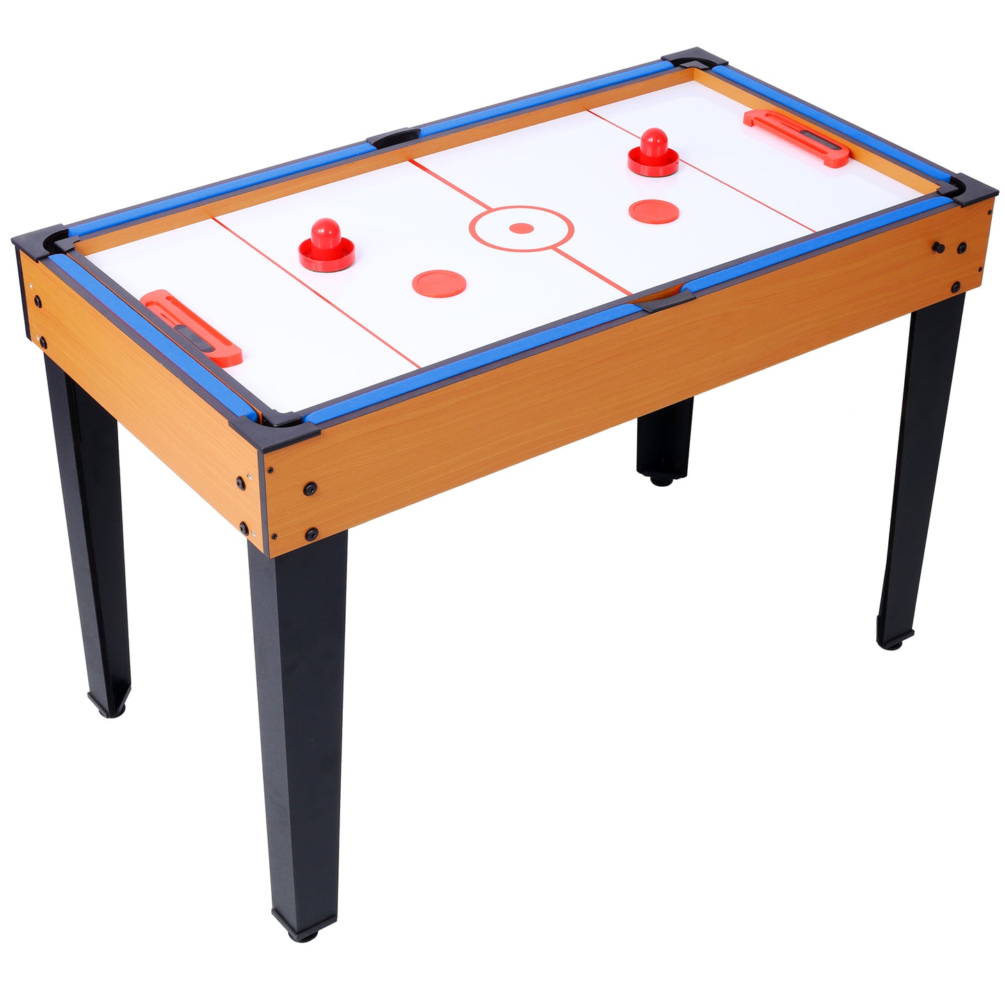 5-in-1 Multi-Game Table - Billiards, Push Hockey, Foosball, Ping Pong, and Basketball  brown /blue