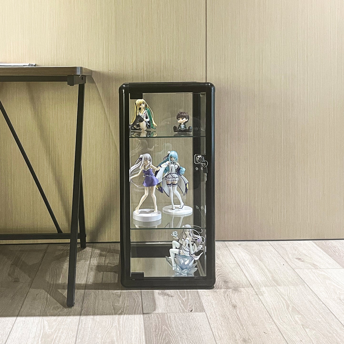 Tempered Glass Counter Top Display Showcase with Sliding Glass Door and Lock,Standard Aluminum Framing with Sliding Glass Door and Lock-display cabinet