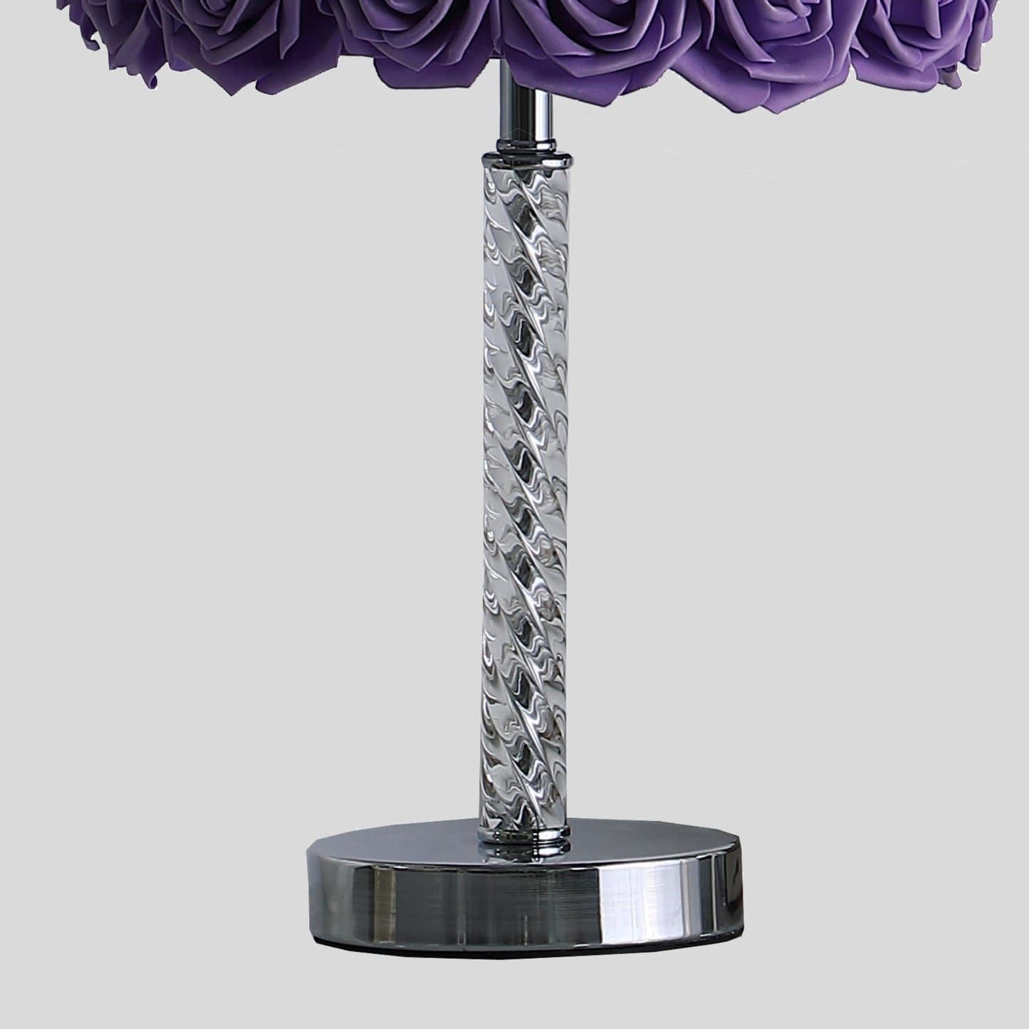 18.25" Lavender Roses in Bloom Acrylic / Metal Table Lamp