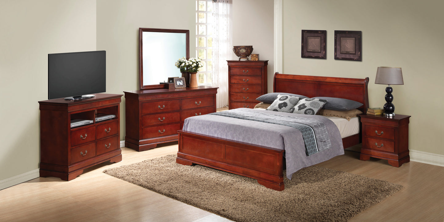 Charming Traditional Full Bed In Cherry Finish