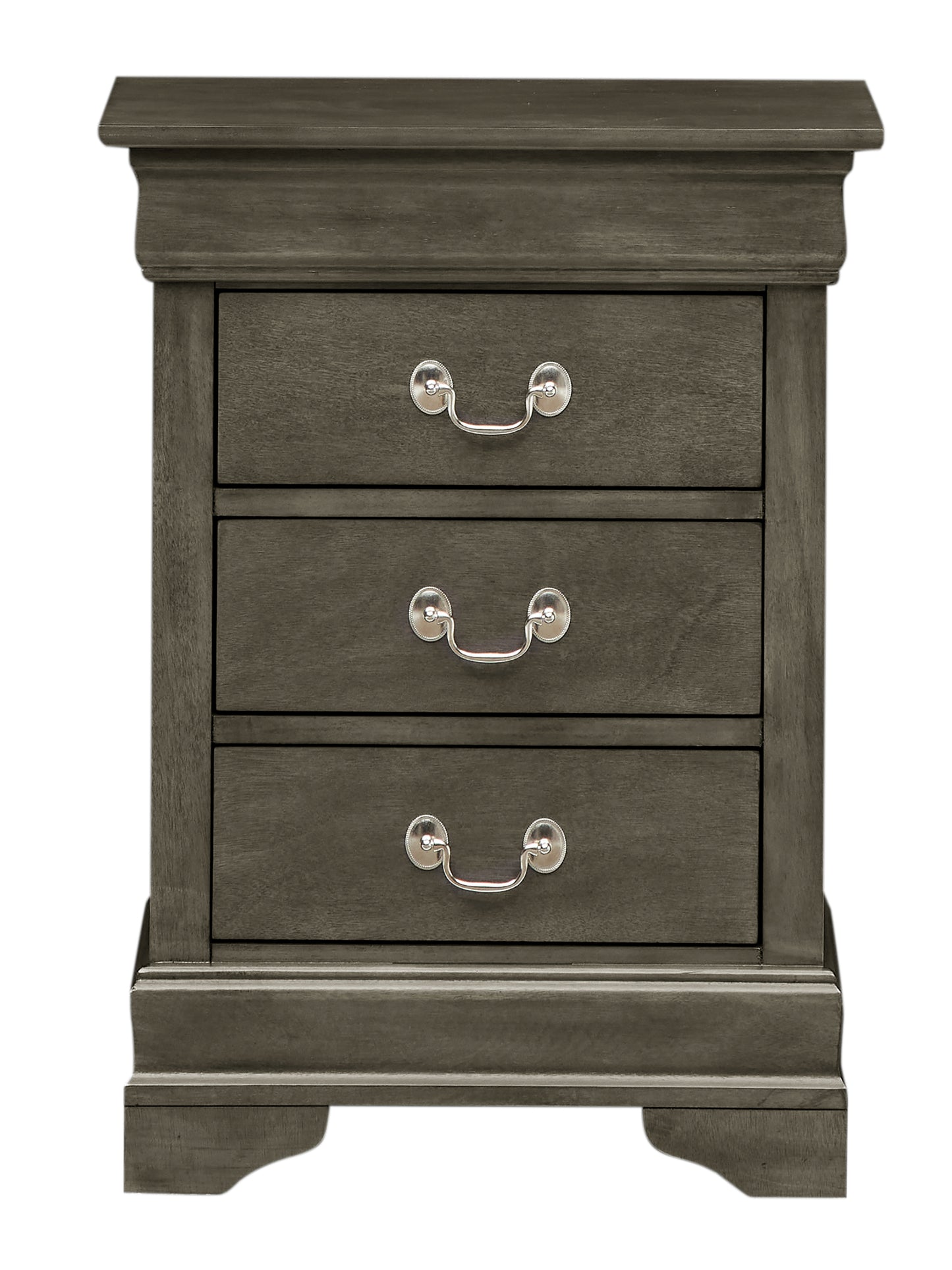 Charming Traditional Gray Nightstand