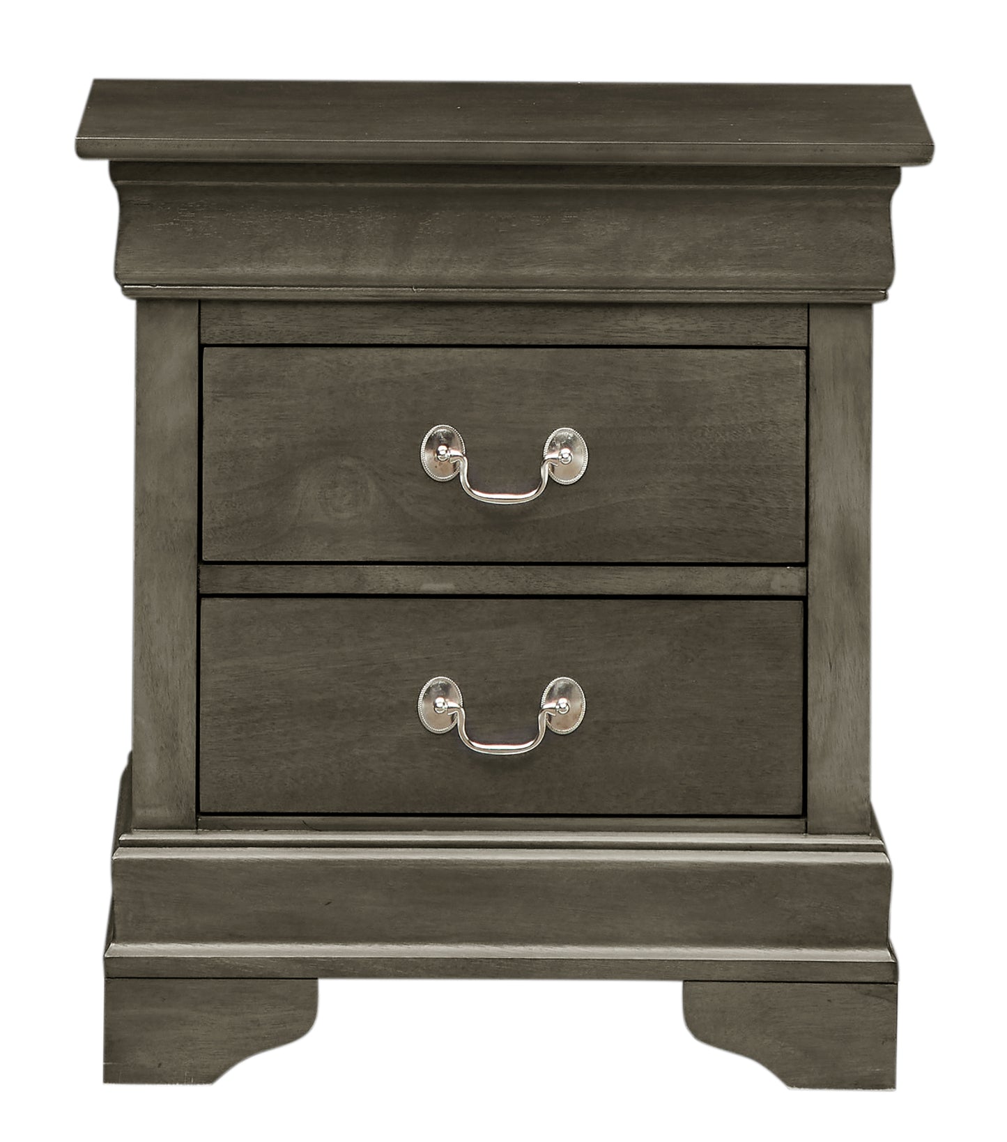 Charming Traditional Gray Nightstand