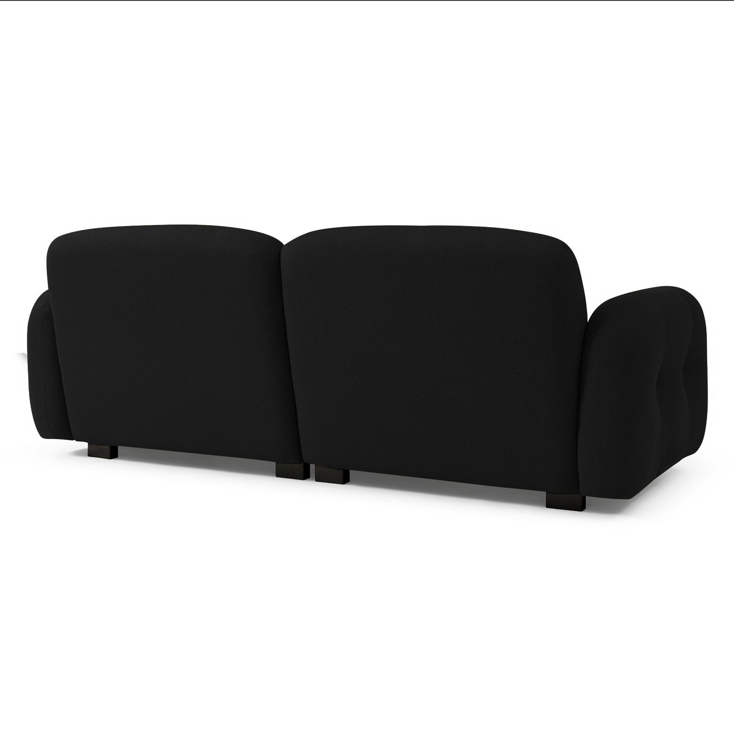 81.48" Modern Sofa Couch,3-Seater Teddy Sofa Sectional with wooden Legs for 3-4 Persons, Upholstered Deep Seat Love Seat Sofa Chaise for Living Room,Bedroom, Apartment and Office,Black