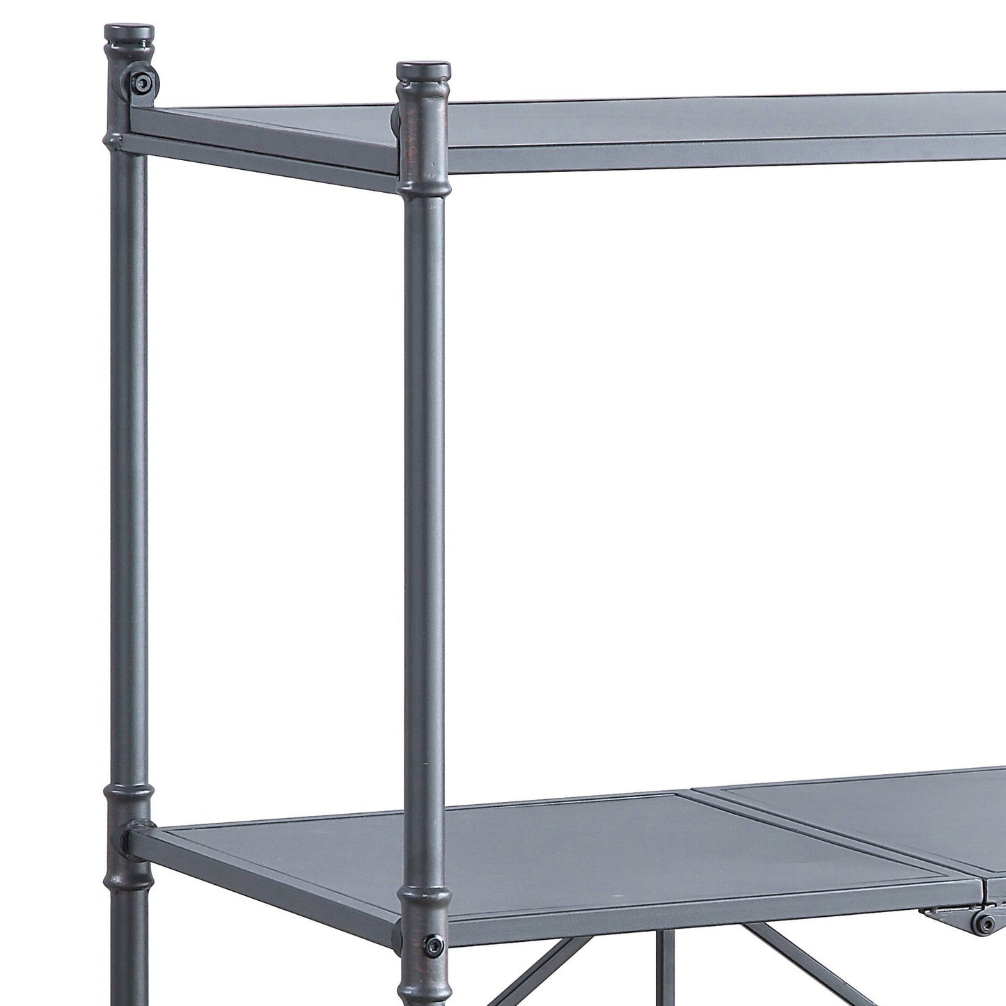 Sandy Black and Dark Bronze Hand-Brushed 3-tier Console Table