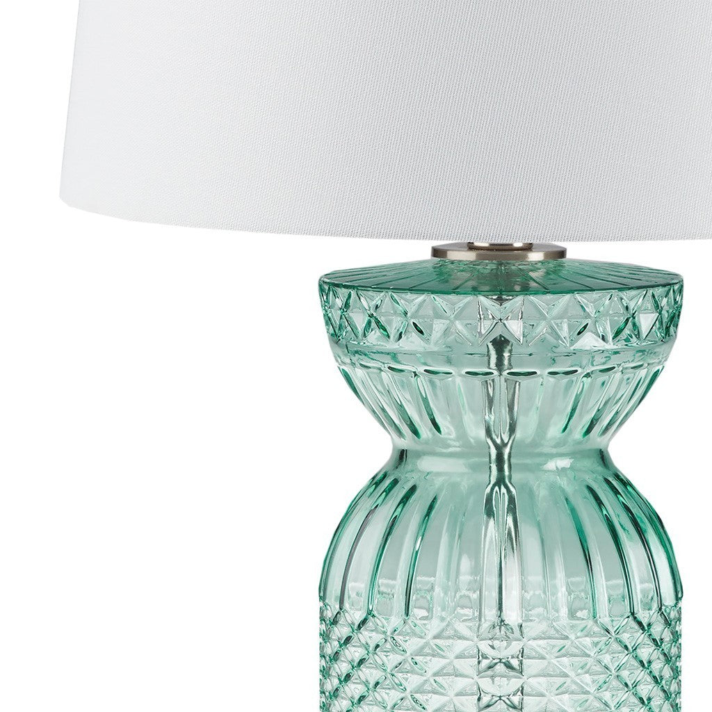 Textured Glass and Acrylic Base Table Lamp