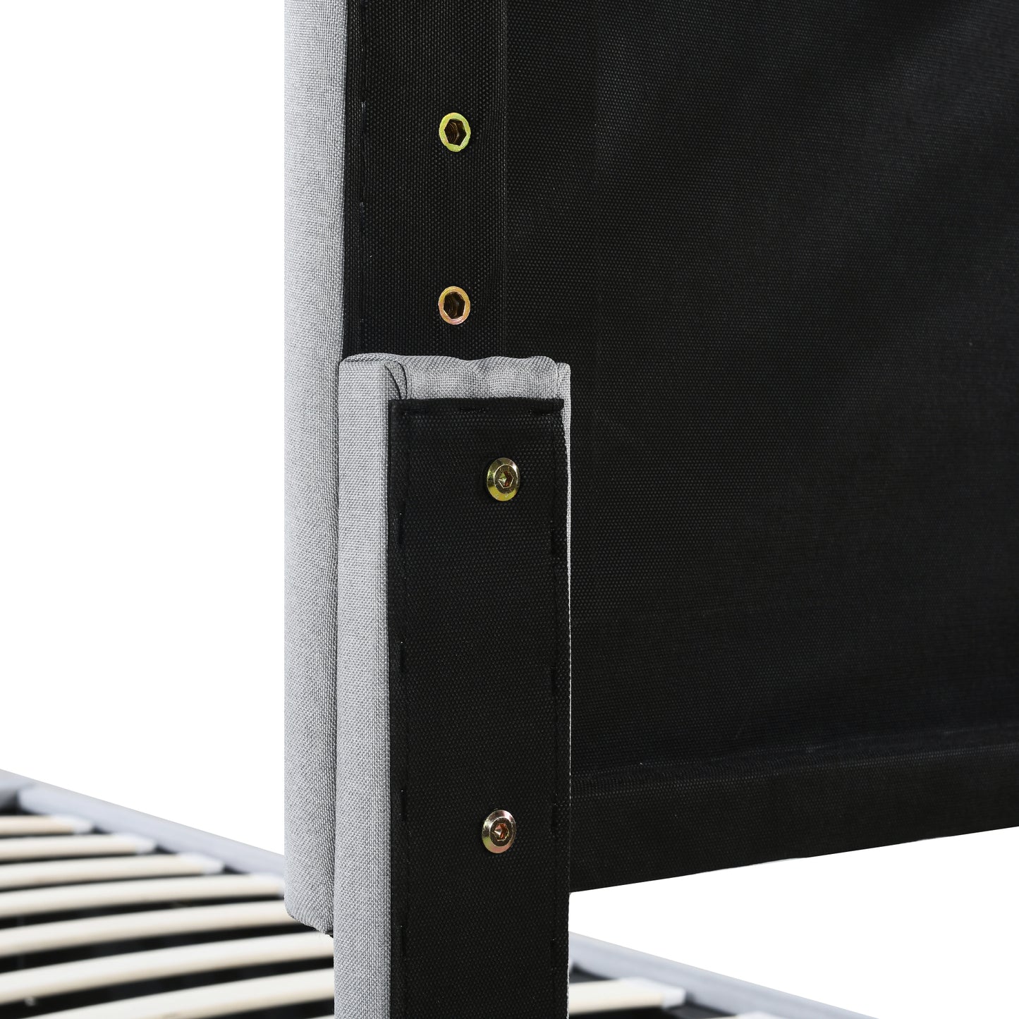 King Size Upholstered Platform Bed with a Hydraulic Storage System, Gray