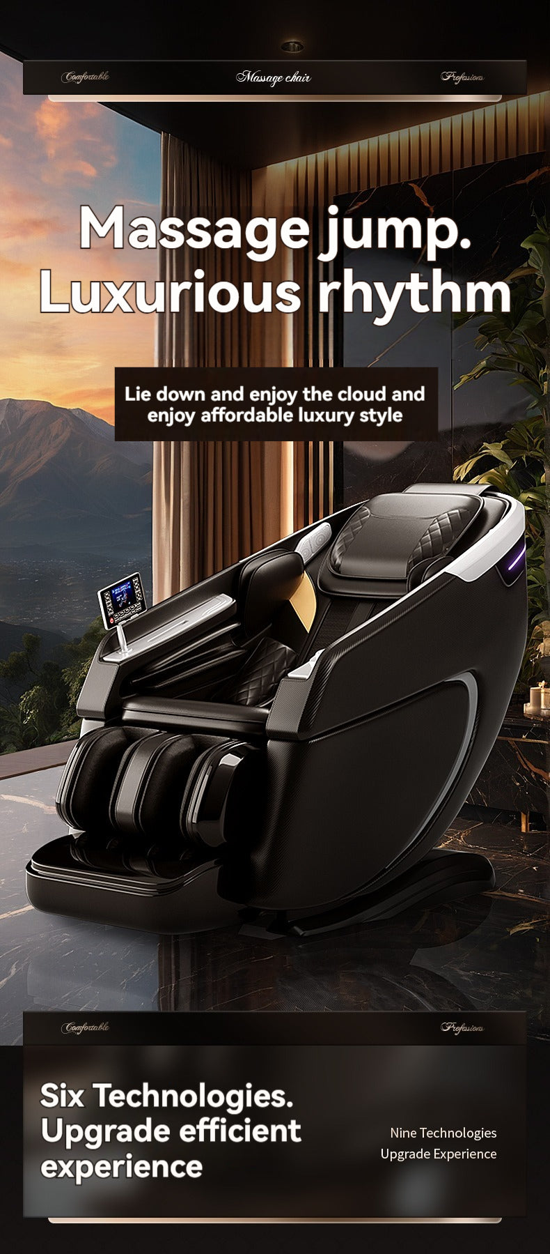 4D Massage Chair, Full Body Recliner  Zero Gravity with SL Track,Wireless charging,Automatic Body Scan,human touch,Heating,Bluetooth,Foot Rollers,Airbags & Extendable Footrest