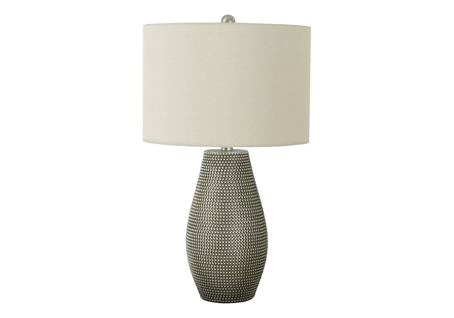 Lighting, 24"h, Table Lamp, Grey Resin, Ivory / Cream Shade, Contemporary