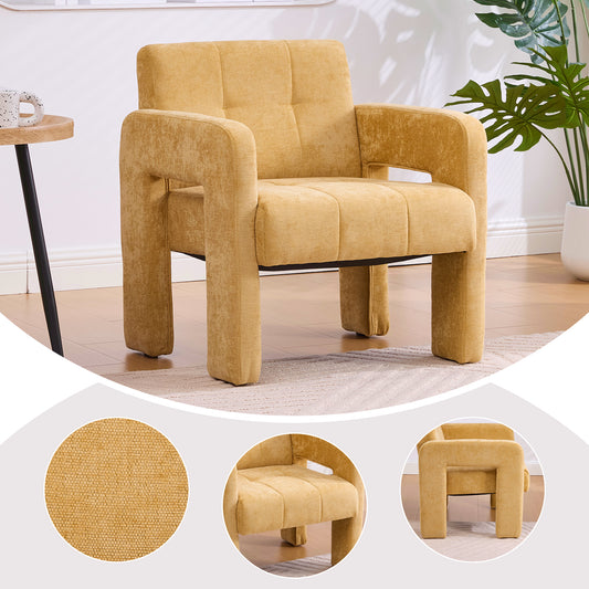 Modern Minimalist Casual Single Armchair Living Room, Bedroom, Office Area Upholstered Chair Comfortable Padded Armchair Nordic Style Casual Seating