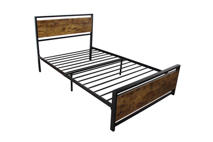 Twin Size metal bed Sturdy System Metal Bed Frame,Modern style and comfort to any bedroom,black