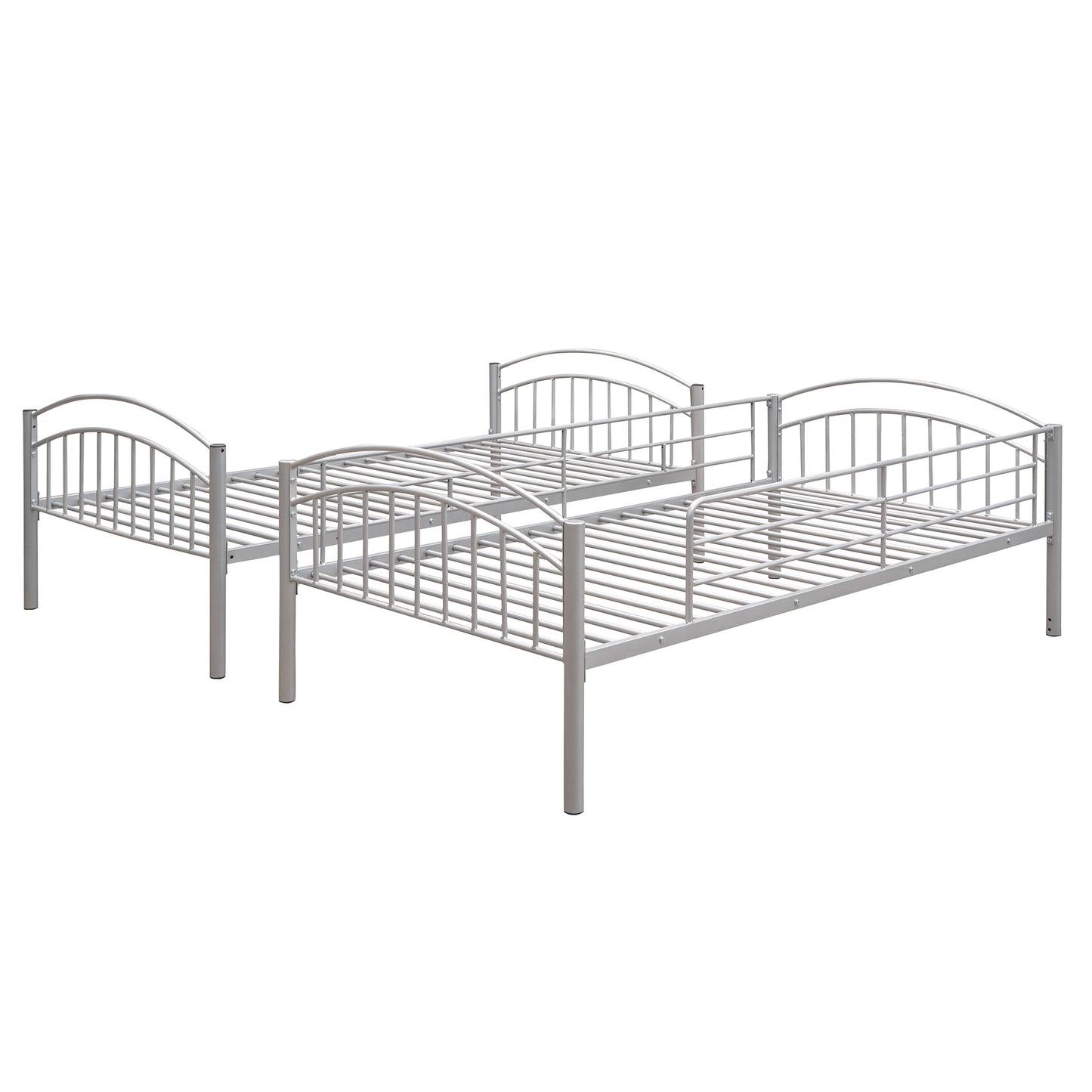 Twin Over Twin Metal Bunk Bed,Divided into Two Beds(Silver){OLD SKU:MF280424AAN}