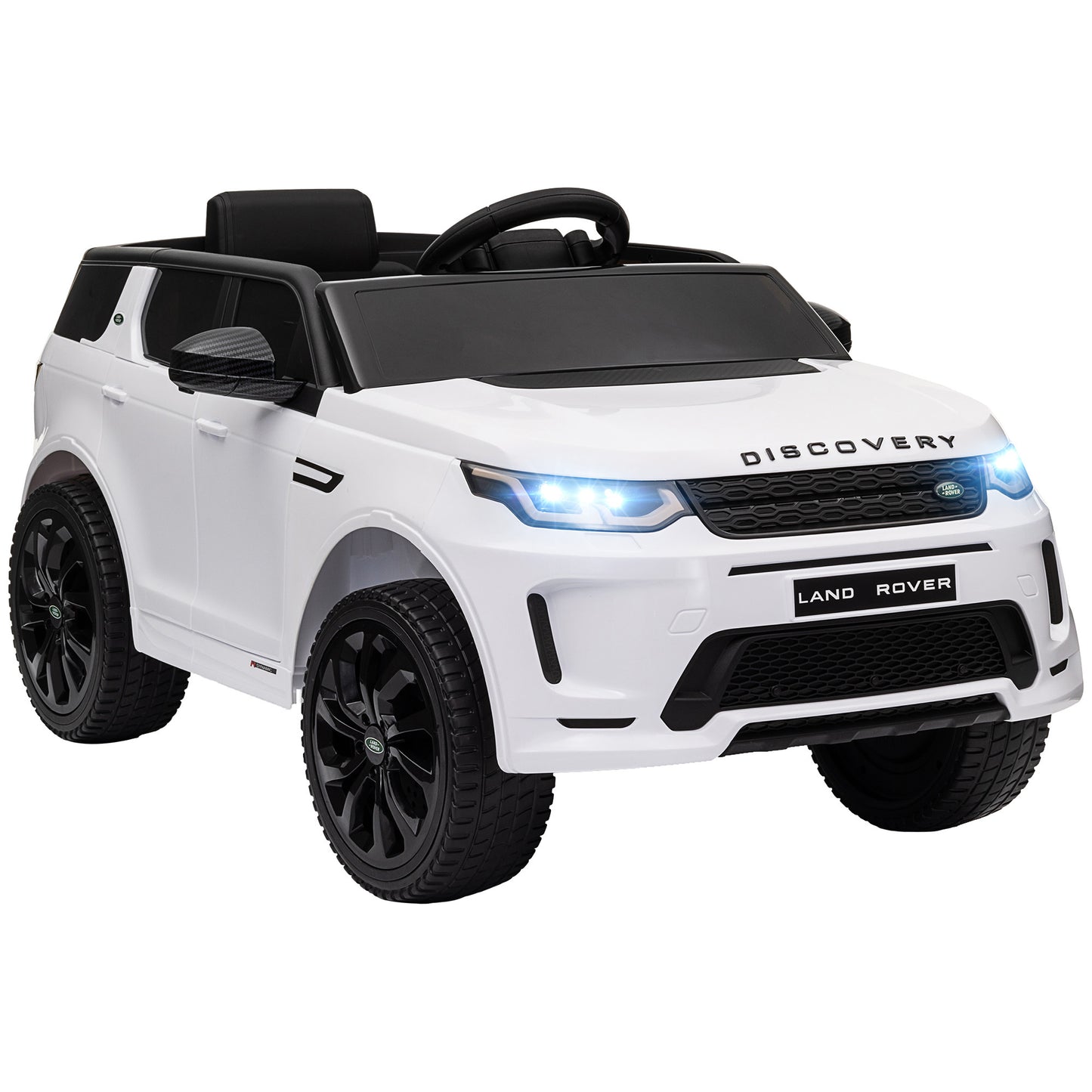 Qaba Land Rover Discovery Sport Licensed 12V Kids Ride on Car, Battery Powered Kids Electric Car with Remote Control, Soft Start, LED Lights, Music Horn, 3 Speeds, White