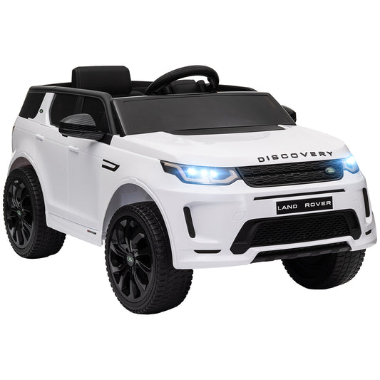 Qaba Land Rover Discovery Sport Licensed 12V Kids Ride on Car, Battery Powered Kids Electric Car with Remote Control, Soft Start, LED Lights, Music Horn, 3 Speeds, White